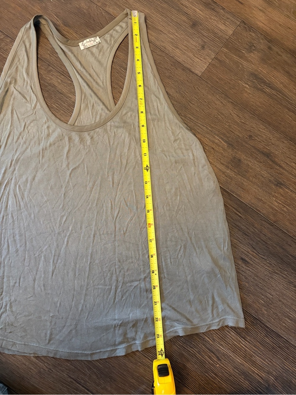 Free People Intimately Olive Green Ribbed Racerback Tank Top Size Large - Picture 6 of 8